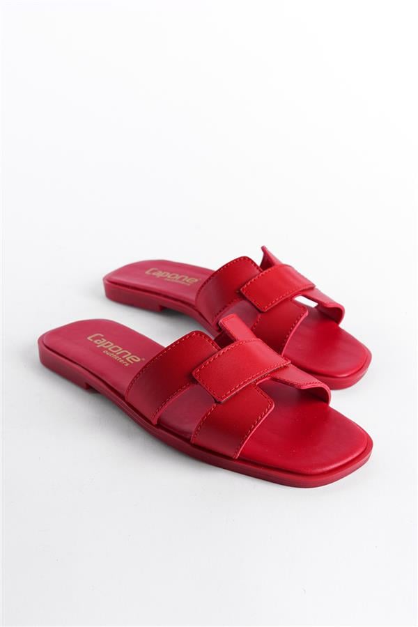 Capone Halsey Women Red Slide Flat Sandals image 2