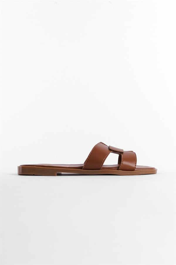 Capone Halsey Women Tan Slide Flat Sandals image 5