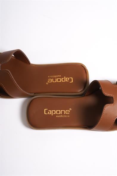 Capone Halsey Women Tan Slide Flat Sandals image 5