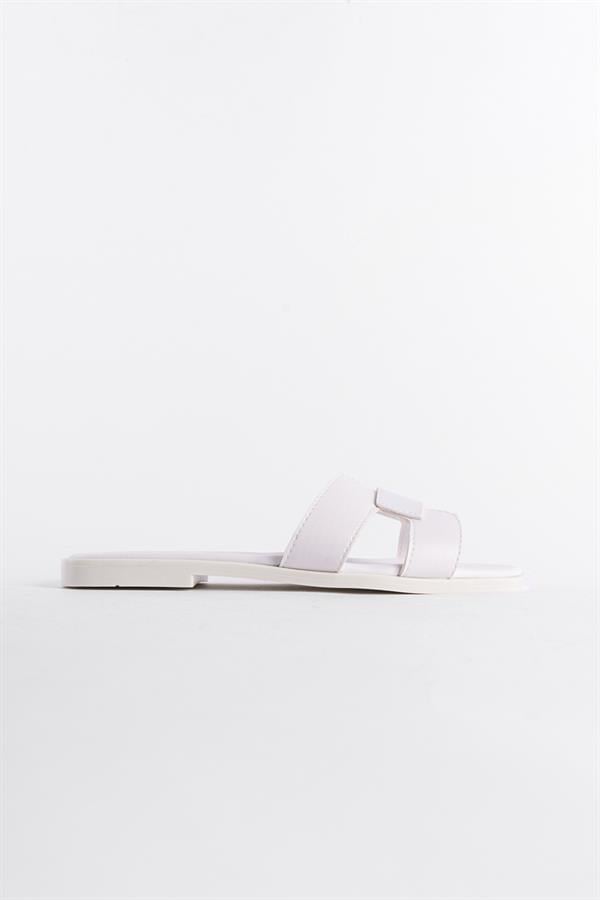 Capone Halsey Women White Slide Flat Sandals image 5