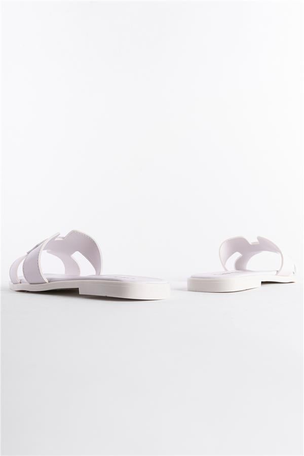 Capone Halsey Women White Slide Flat Sandals image 3