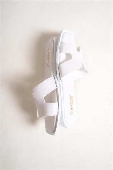 Capone Halsey Women White Slide Flat Sandals image 3