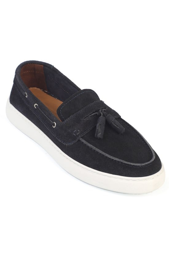 Capone Hammad Genuine Leather Suede Tassel Genuine Leather Lined Men Loafer