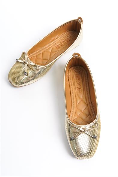 Capone Hana Trend Women Gold Ballet Flats image 2