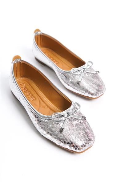 Capone Hana Trend Women Silver Ballet Flats image 2