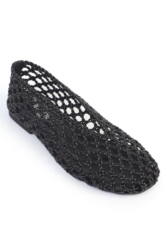 Capone Handwoven Raffia Leather Lined Women  Ballet Flat