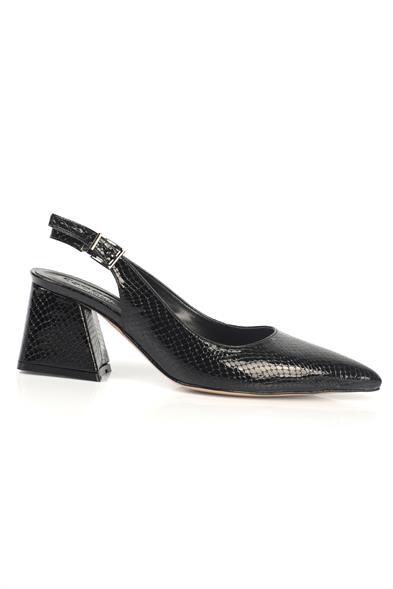 Capone Ruby Soft Padded Insole Women Black Heeled Shoes image 4