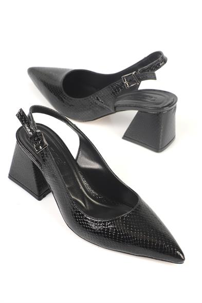Capone Ruby Soft Padded Insole Women Black Heeled Shoes image 3