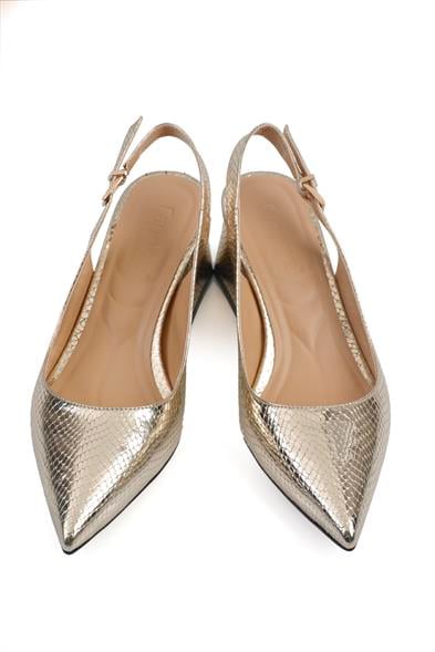 Capone Ruby Soft Padded Insole Women Gold Heeled Shoes image 5