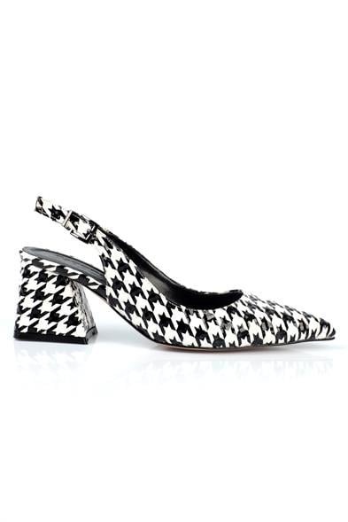 Capone Ruby Soft Padded Insole Women Houndstooth Heeled Shoes image 3
