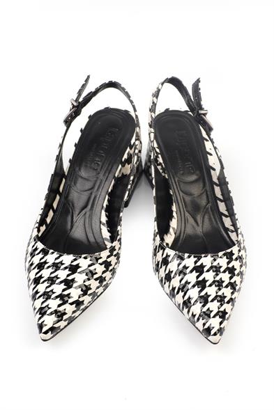 Capone Ruby Soft Padded Insole Women Houndstooth Heeled Shoes image 5