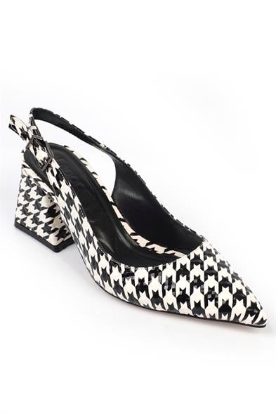 Capone Ruby Soft Padded Insole Women Houndstooth Heeled Shoes image 4