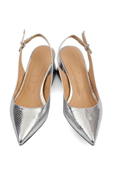 Capone Ruby Soft Padded Insole Women Silver Heeled Shoes image 5