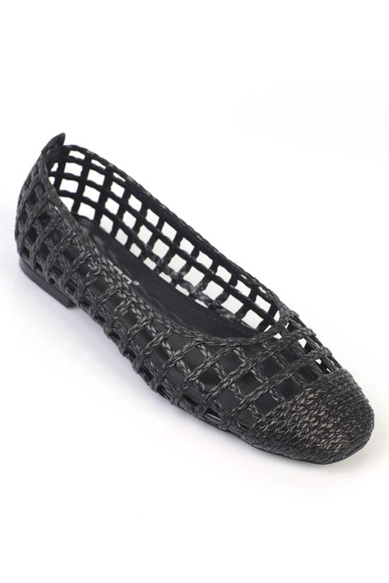 Capone Heide Woven Women Black Ballet Flat