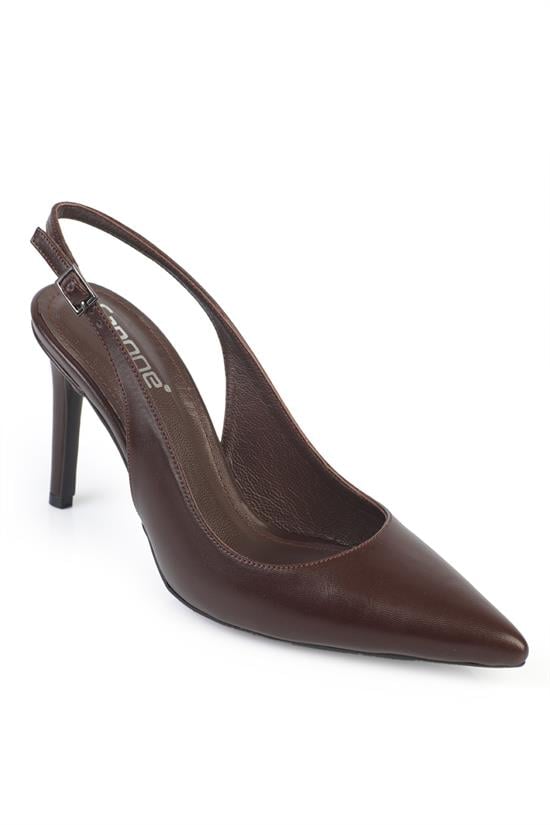 Capone Helsa Heeled Open Back Women Brown Stiletto