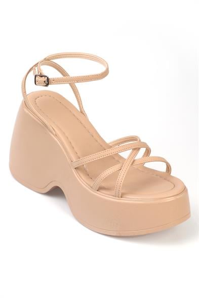 Capone High Wedge Ankle Strap Women Nude Sandals image 5