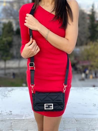 Capone İbiza Women Black Cross Bag image 2