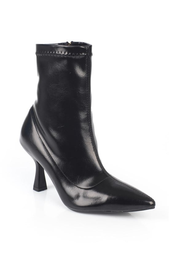 Capone Isla Stretch Pointed Toe High Heel Elegant Women Black Ankle Boot