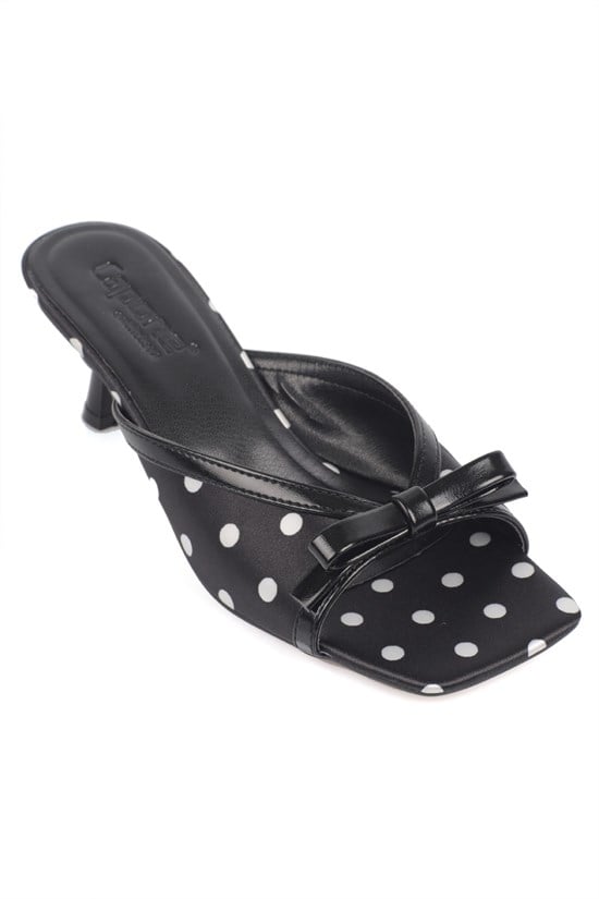 Capone Issy Satin Mid Heel Square Toe Women  Sandal