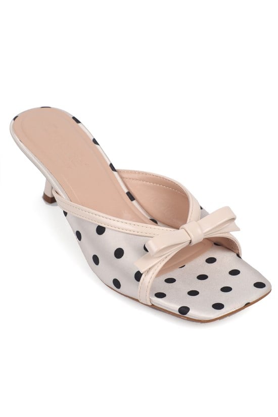 Capone Issy Satin Mid Heel Square Toe Women  Sandal
