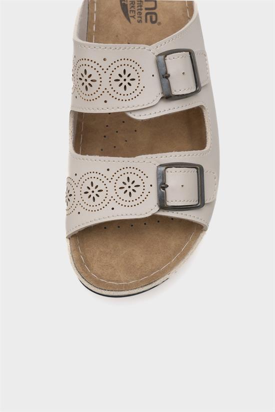 Capone Jaclin 107009 Women Beige Double Starps Slide Comfort Anatomical Sandals image 6