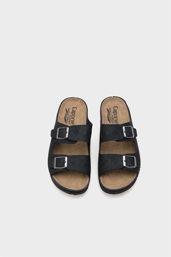 Capone Jaclin 107009 Women Black Double Starps Slide Comfort Anatomical Sandals image 5