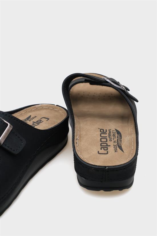 Capone Jaclin 107009 Women Black Double Starps Slide Comfort Anatomical Sandals image 4