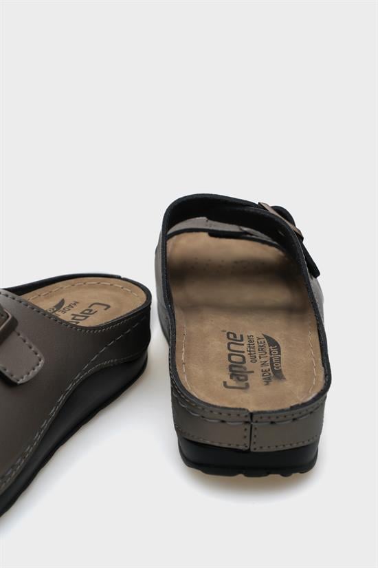 Capone Jaclin 107009 Women Platinum Double Starps Slide Comfort Anatomical Sandals image 5