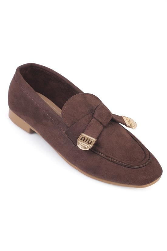 Capone Janessa Metal Buckle Soft Women Sued Brown Loafer