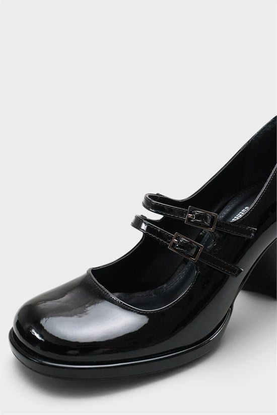 Capone Jeana Platform Shiny Women Patent Black Mary Jane Shoes image 4