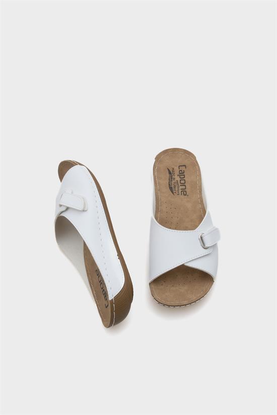 Capone Jenn Z0397 Women White Slide Comfort Anatomical Sandals image 3