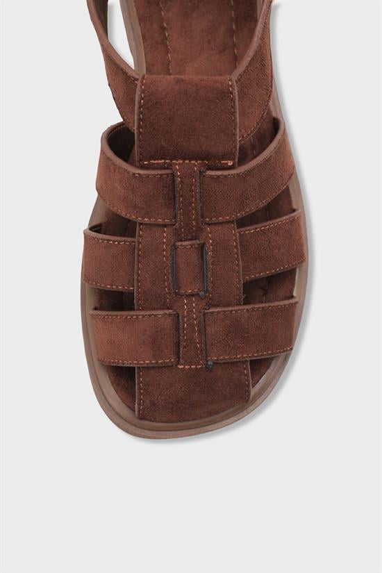 Capone Jennife Suede Look Gladiator Women Sued Brown Sandal image 4