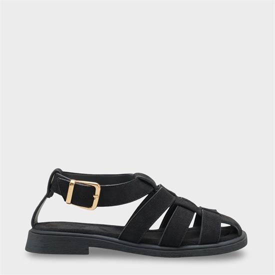 Capone Jennife Suede Look Gladiator Women Sued Black Sandal image 2