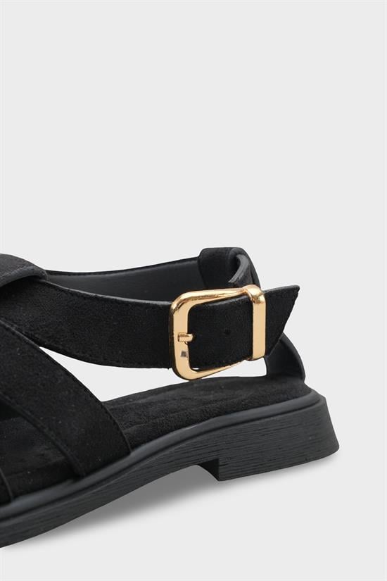 Capone Jennife Suede Look Gladiator Women Sued Black Sandal image 5