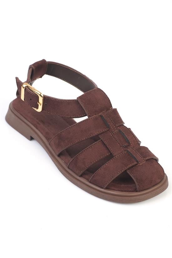 Capone Jennife Suede Look Gladiator Women Sued Brown Sandal