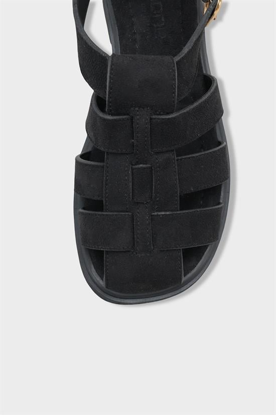 Capone Jennife Suede Look Gladiator Women Sued Black Sandal image 4