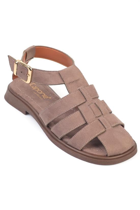 Capone Jennife Suede Look Gladiator Women Sued Mink Sandal