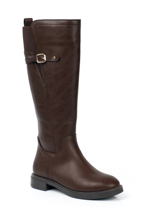 Capone Jessika Round Toe Elastic Shaft Buckle Women  Riding Boot