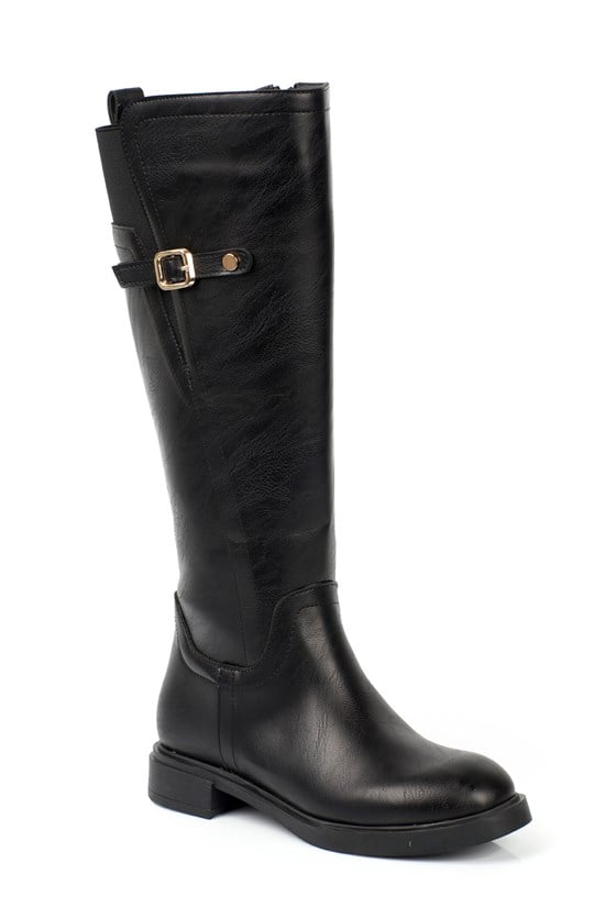 Capone Jessika Round Toe Elastic Shaft Buckle Women  Riding Boot