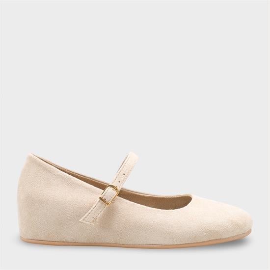 Capone Joell  Suede Look Hidden Wedge Metal Buckle Women Sued Mink Ballet Flat image 2