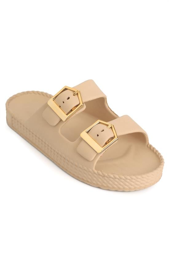 Capone Jolyn EVA Double Buckle Women Beige Sandal