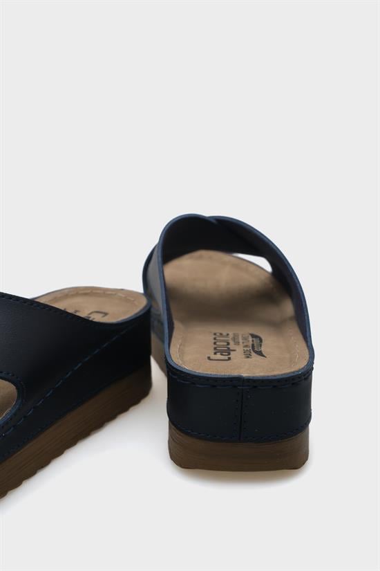 Capone Kandy Z0632 Women Navy Slide Comfort Anatomical Cross Band Sandals image 4