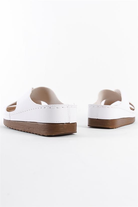 Capone Kandy Z0632 Women White Slide Comfort Anatomical Cross Band Sandals image 2