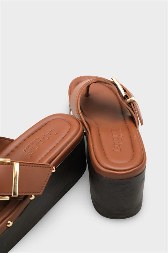Capone Kristi Wedge Heel Thong Women Brown Clog image 5