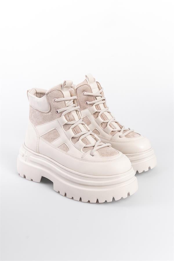 Capone Laced Track Sole Women Beige Sports Boots image 4