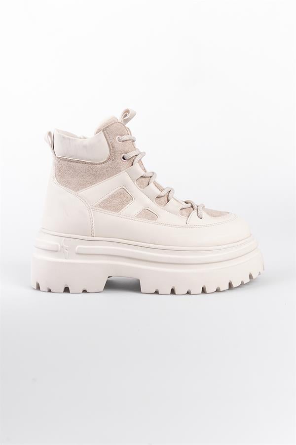 Capone Laced Track Sole Women Beige Sports Boots image 5