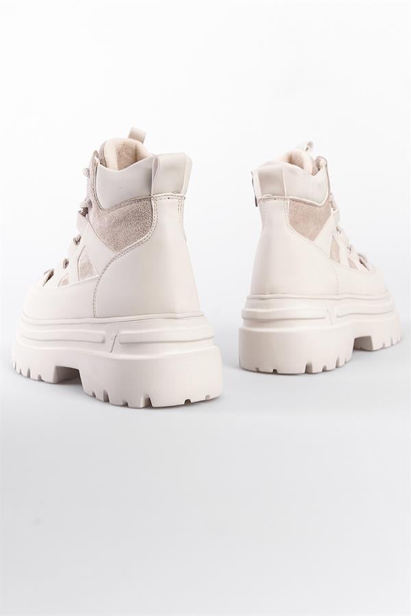 Capone Laced Track Sole Women Beige Sports Boots image 6