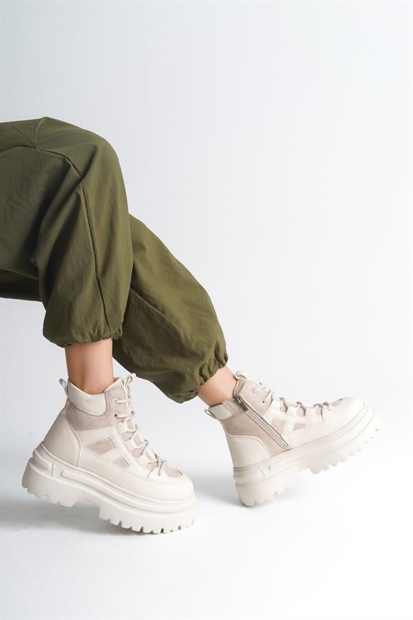 Capone Laced Track Sole Women Beige Sports Boots image 3