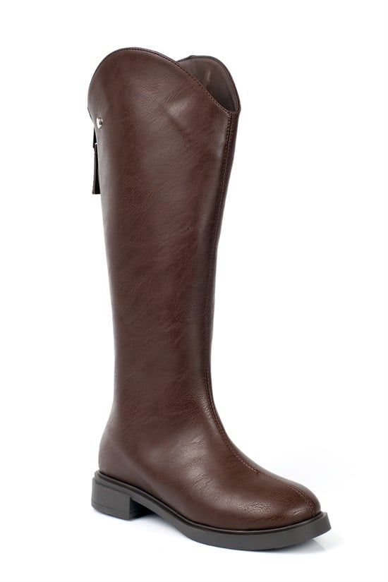 Capone Larine Round Toe Back Zip Women  Riding Boot
