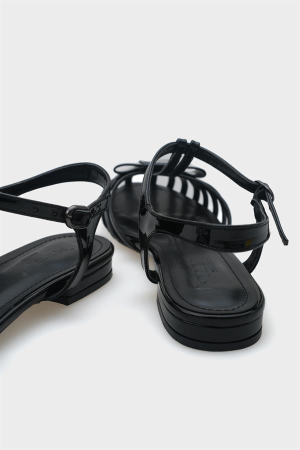 Capone Amara Lattice Braided Women Patent Black Ballerinas image 5